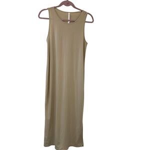 The Group Babaton Aritizia Womens Sz Small Tan Sleeveless Maxi Dress Slit Summer